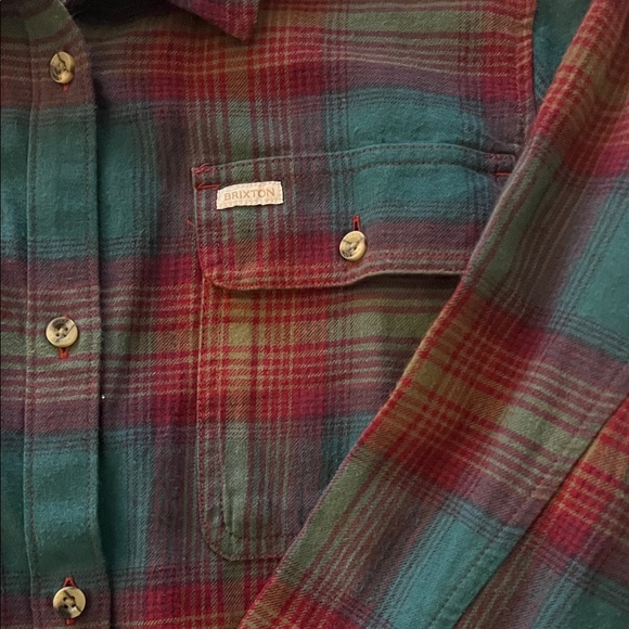Brixton Plaid Button Down Shirt - Red and Green - Picture 3 of 3